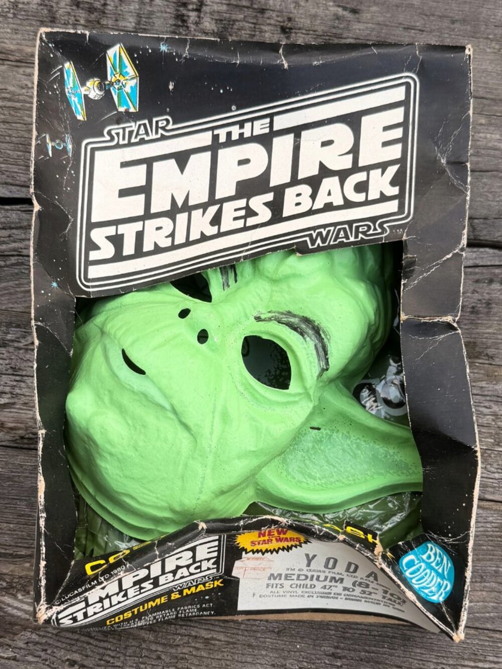 Vintage 1980 Ben Cooper Star Wars The Empire Strikes Back Yoda Costume Orig. Box